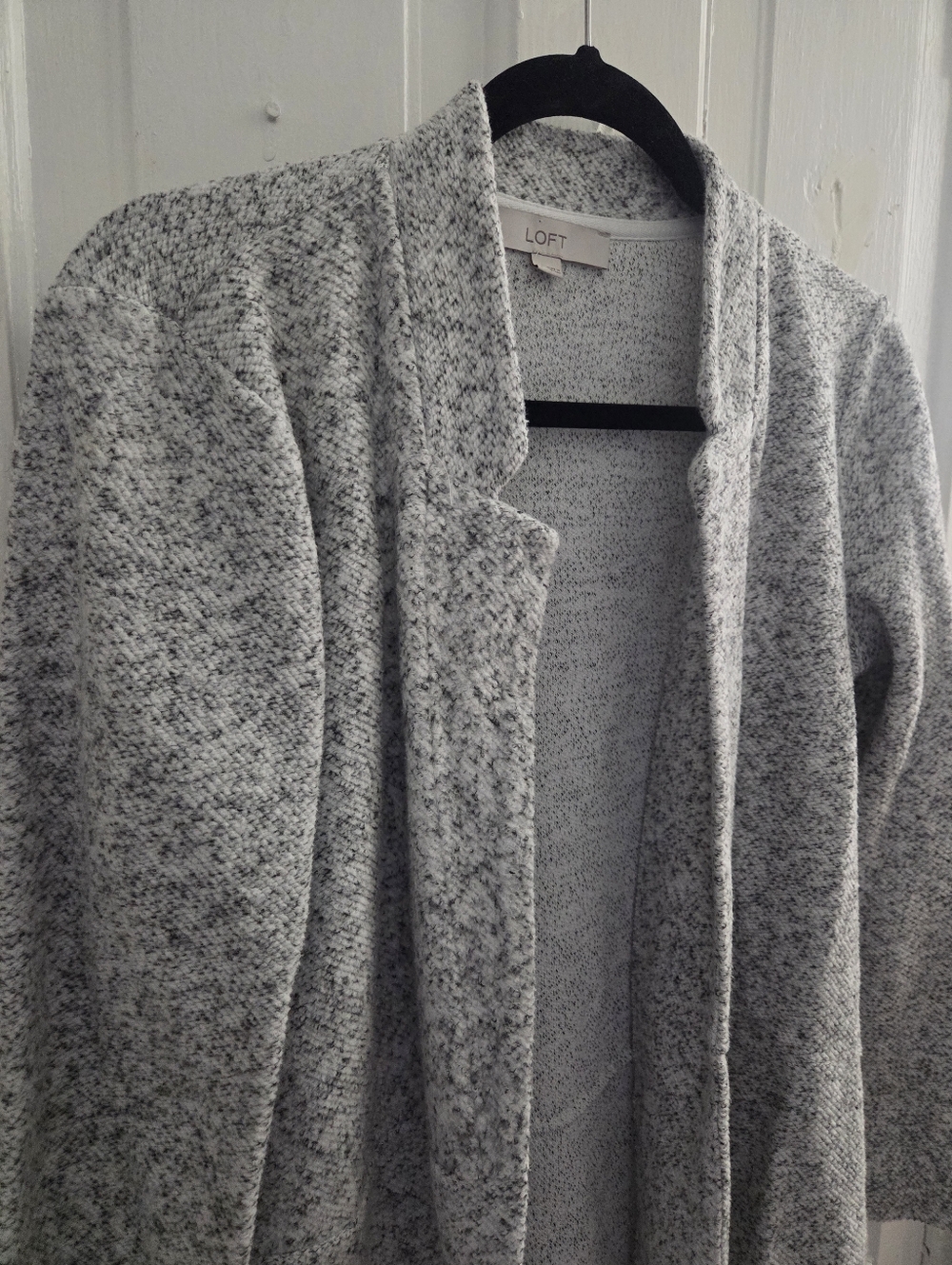 LOFT Women's Gray Open-Front Knit Sweater Cardigan Size XS - Picture 3 of 14